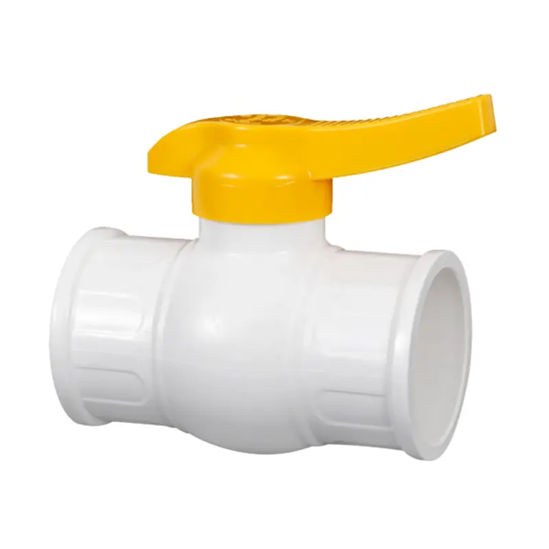 Irrigation Water uPVC Ball Valve with Yellow Handle with Fast Recognition