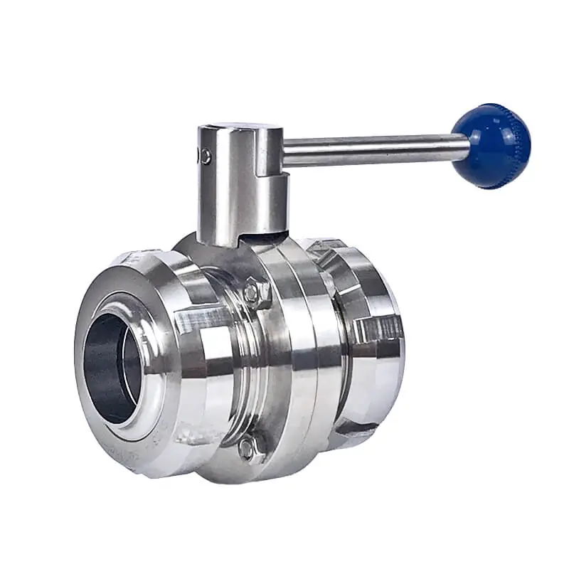 Union Style Sanitary Butterfly Valve with Flexible Installation